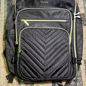 Stylish Black Backpack with Gold Accents